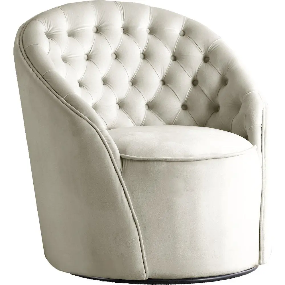 Alessio Cream Velvet Accent Chair