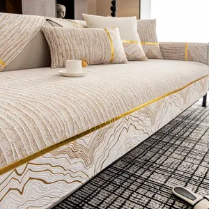 Light Luxury High-End Chenille Sofa Cushion, Universal Four Seasons Nordic Simple Sofa Cover, Sofa Slipcover, Anti-Slip Seat Pad Protector, Home Decor