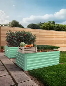 【GARVEE】8X4x2Ft 2 Pack Steel Raised Garden Bed, Metal Raised Garden Beds Outdoor, for Vegetables Flowers Herbs,Large Rectangle Garden Planting Bed,Easy Assembly