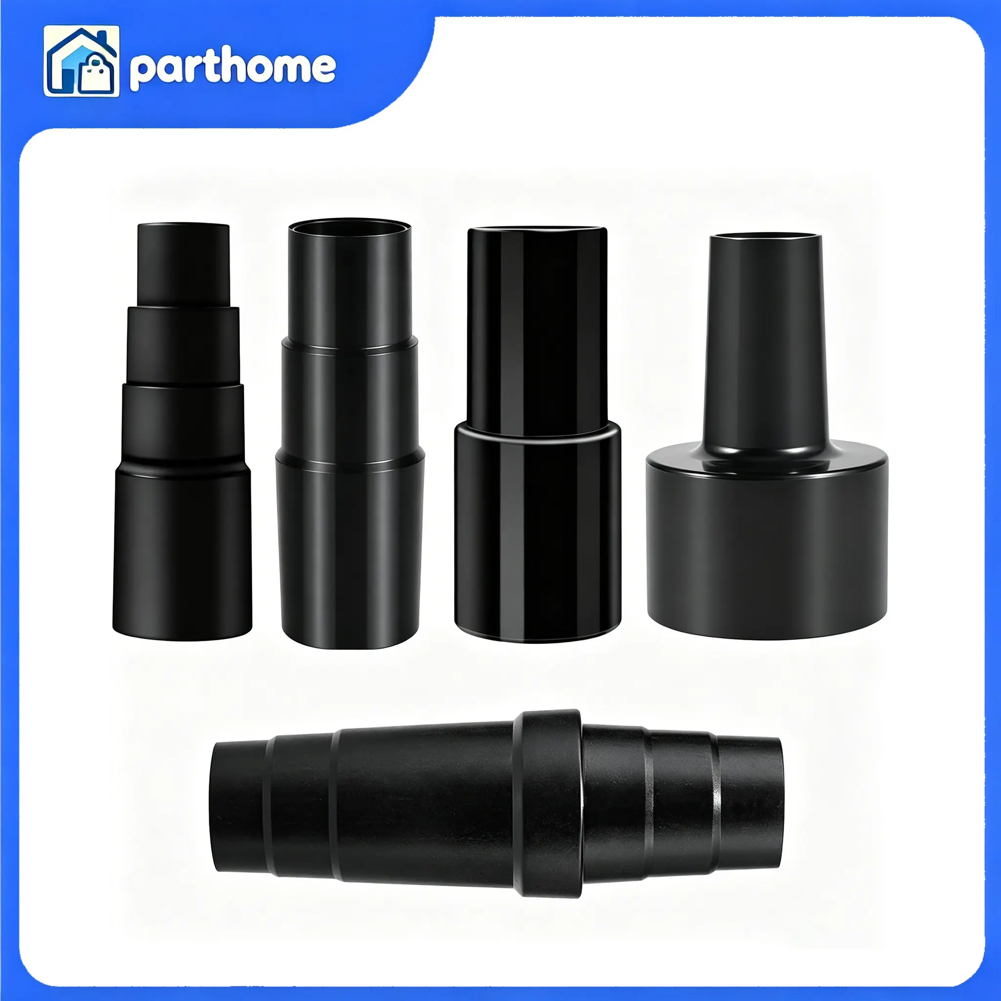 Universal Vacuum Hose Adapter Set - 5-Piece ABS Plastic Multi-Size Connectors for Shop Vac, Household Users, Auxiliary Cleaning, Reusing Old Attachments/Brushes (Household Appliance Parts & Accessories), Multi-Size Set