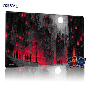 Gothic Dark Cityscape Full Moon MTG Playmat - 12x24in Non-Slip, Compatible TCG for Card Games, Perfect for Family Gatherings, Ideal Gift for Enthusiasts, Gaming Mousepad, Gaming Mouse Pads