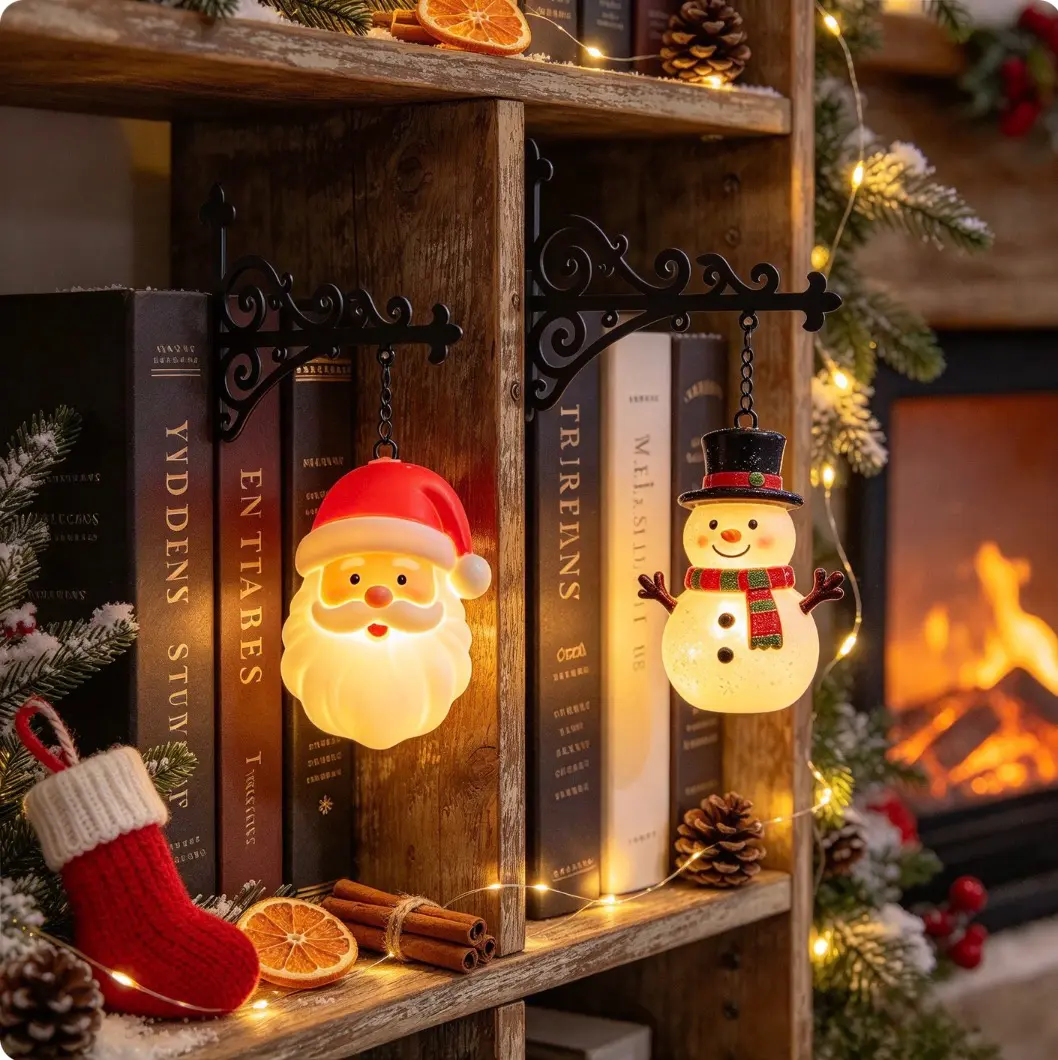 Library Lantern Mini Bookshelf Lamp Claus Bookshelf Lights Hanging Christmas Library Lantern,Bookish Gift for Book Lovers