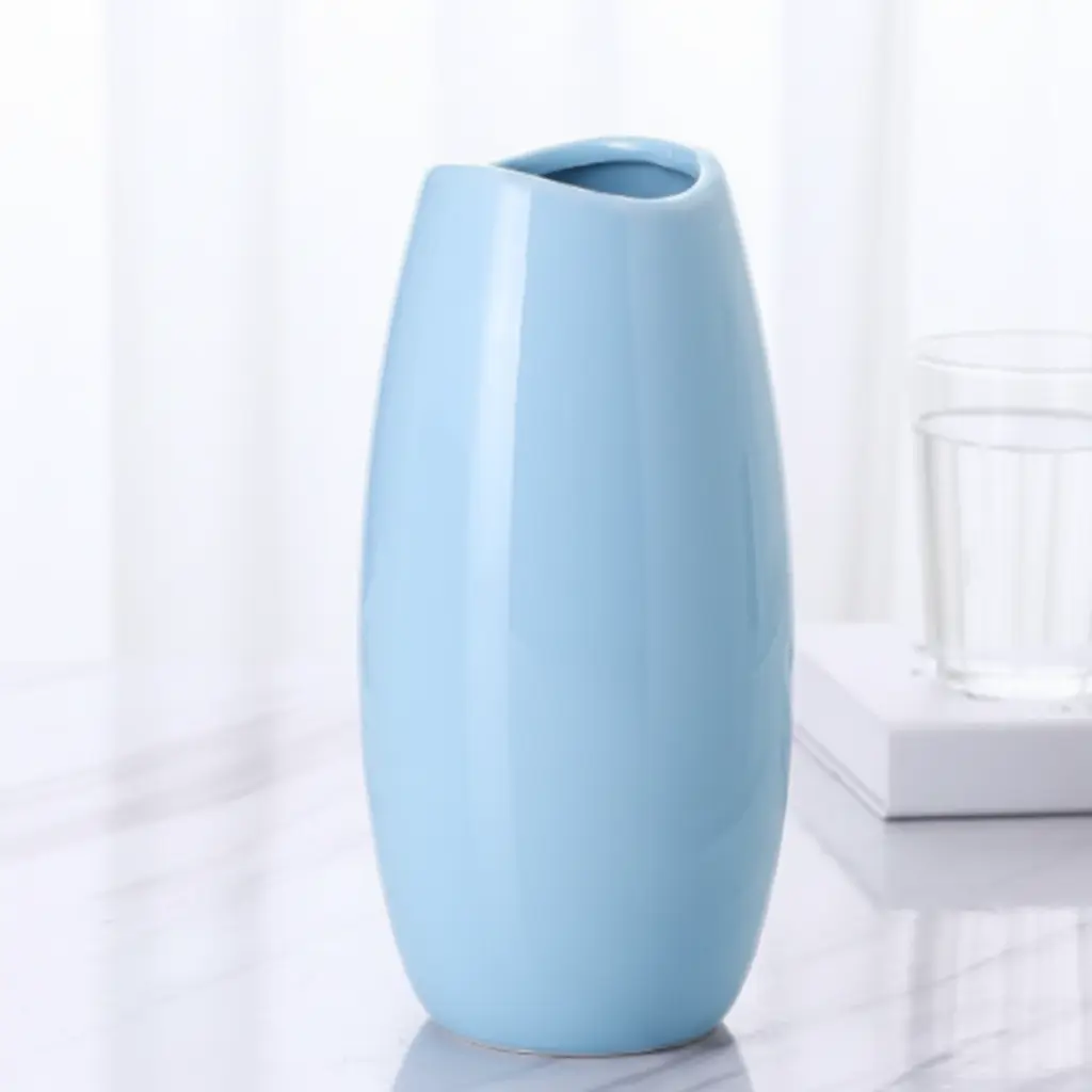 Cesena Ceramic Vase - Modern Elegance Blue Ceramic Vase for Home Decor, Home Supplies, Blue Ceramic Vases