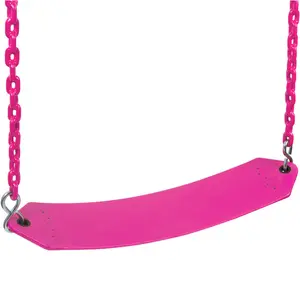 Swing Set Stuff Inc. Residential Belt Seat With 5.5Ft Coated Chain Pink