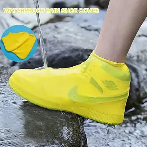Waterproof Rain Shoe Covers Durable Latex Anti-Slip Wear-Resistant Fully Waterproof Lightweight Foldable for Rain and Snow Protection