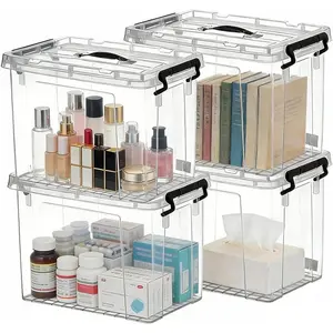 4/6-Pack 10/25 Qt Clear Storage Bins with Lids – Stackable Plastic Organizer for Home, Office & Garage – Heavy-Duty BPA-Free See-Through Containers with Secure Latches & Handles