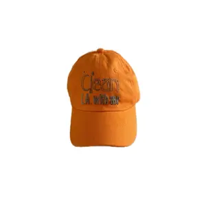 CleanLAwithMe Multicolored Hand-Embroidered Cap with "CLEAN LA WITH ME" Design