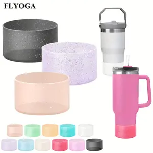 Flyoga Glitter Silicone Cup for Water Boot, Compatible with Stanley Tumbler 20-40 Oz and Hydro Flask Aquaflask Water Bottle 12-24 Oz and Bottle/Glass Cup, 2.8-2.95 Inches Bottom, Shiny Non-Slip Cover
