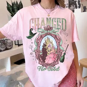 Wicked Changed For Good Witch Shirt Comfort Colors Shirt, Pink and Green Musical Tees, Gravity Broomstick Magic Wand, Musical Movie Fan Gift