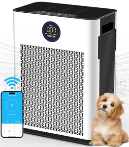 Air Purifier,FRESHDEW Air Purifiers for Home Up to 2300ft² With Smart WiFi, real-time air quality monitoring ,Washable Filters Double-sided Air Inlet,H14 HEPA Filter Air Purifier for Bedroom,Pets with Timer 22dB