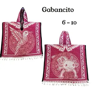 Gabancito 6-10 with Gorro for Cold Weather Wear - Made in Mexico by Artesanias - Available in Various Colors and Designs - Perfect for Home Peques