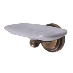 212 MAIN Wall-Mount Soap Dish, Antique Brass Bathroom Accessory, Rectangular Tray for Bathroom & Kitchen Use, Bathroom Accessories