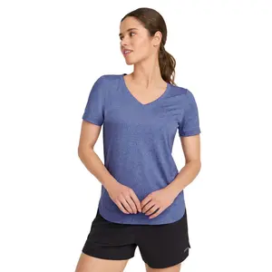 Jockey Women's EVERACTIVE V-Neck Tee M Continuous Blue Palm