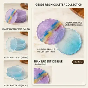 The Molten Horizon — Large Free-Form Resin Coaster Set of 4 (Made to Order)