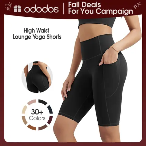 ODODOS odCLOUD Women's 10" High Waist Fitted Active Yoga Biker Shorts - 19% Spandex 81% Nylon, Buttery Soft, Stretchy, Breathable, Lightweight, Seamless Athleisure Shorts with Pockets (Summer)
