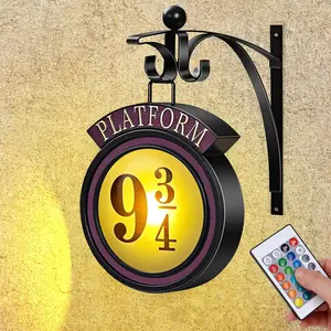 Platform 9¾ Magic Night Light , Remote Control, Wall Hanging Décor for Harry Fans, Perfect Christmas, Halloween, and Birthday Gift