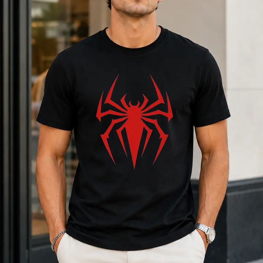 100% Cotton Unisex Red Spider Graphic T-Shirt | Casual Short Sleeve Everyday Tee | Trendy Gift for Men and Women backtoschool backtoschool