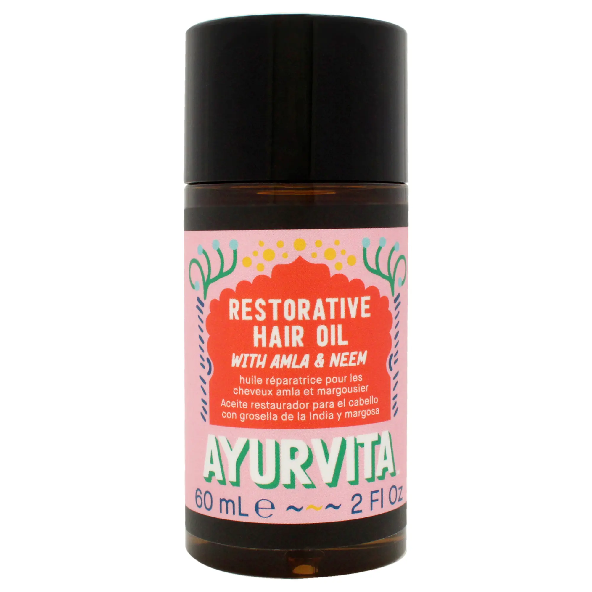 AyurVita Restorative Hair Oil with Amla and Neem for Unisex 2 oz - Nourishing Vitamin C Rich Formula to Restore Hair Color and Retain Moisture Hydrate Moisturizing