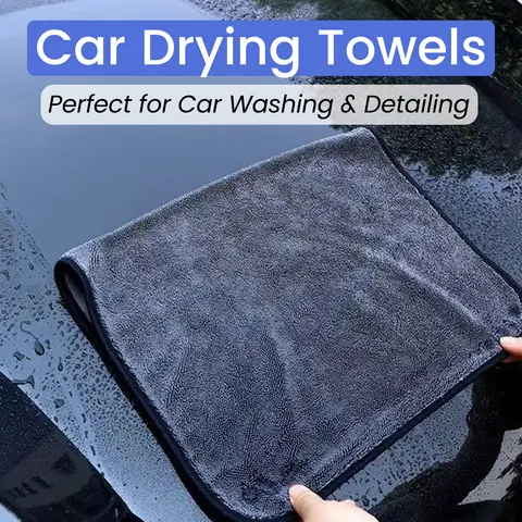1-Pack Rectangle Microfiber Cleaning Cloths - Soft, Tear-Resistant, Shiny, Streak-Free, Absorbent, Washable Multi-Purpose Surface Cleaner, Auto Detailing Products, Car Cleaning Supplies for Car & Home Shower Use