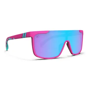 Blenders Eyewear Active SciFi Pink Butter Sunglasses - Matte Pink Acetate Frame, Polarized Electric Blue Lenses, UV Protection, Unisex Style