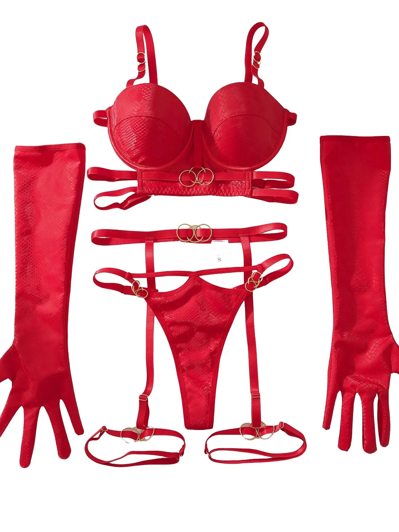Noir Snake Print Bondage Women Lingerie Set: Edgy Boudoir Glam for Bold Nights