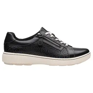 Clarks Collection Caroline Rio Laser-Cut Leather Lace-Up Sneaker