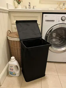 Luxury Rolling Laundry Basket with Lid, Mobile Large Capacity, Home Clothes Storage Bin, Easy Movable Design