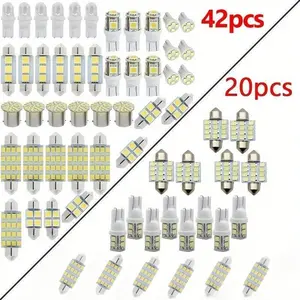 42/20Pcs LED Car Interior Lights T10 6000K SMD LED Xenon White Interior Light Bulbs Replacement License Plate Reading Light Bulb