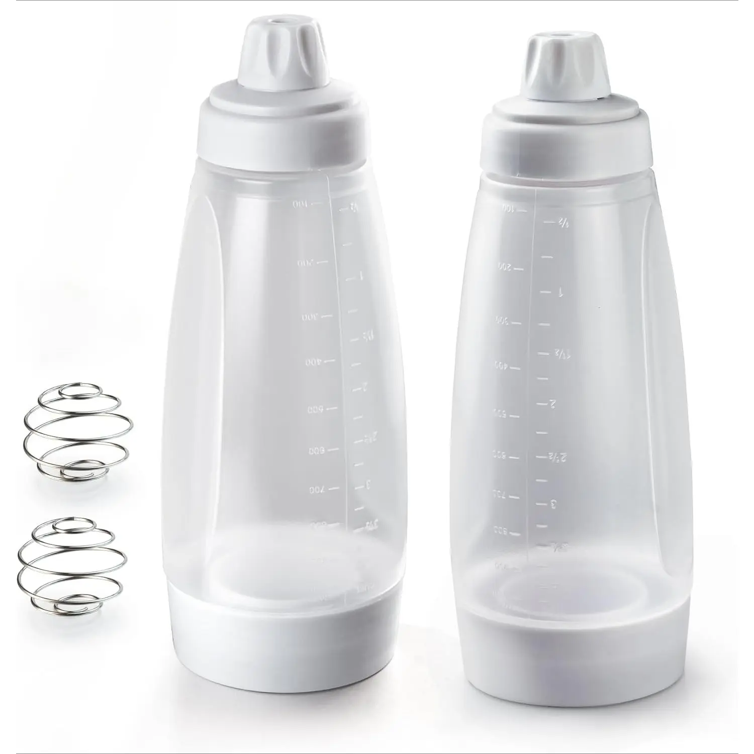 2 Packs of Pancake Batter Dispenser with Blender Balls, Kitchen Batter Squeezer Bottle Suitable for Cupcakes, Pancakes, Muffins Smooth Metal Utensils Detachable Bpa Seasoning cooking utensils Stock Up Spring Kitchen Gadgets, Mother's Day Gifts Measuring