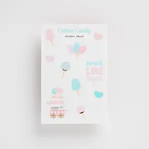 Cotton Candy Sticker Sheet Sweet Like Sugar High Quality Decorative Stickers for Journal Planner and More