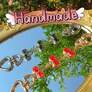 Handmade High quality Gifts Red Black Cherry Bag extender keychain Novelty bagcharm