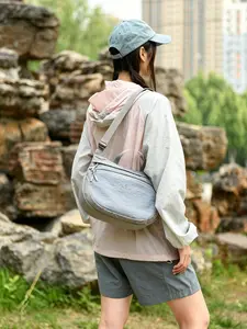2026 New Outdoor Patchwork Nylon Crossbody Bag for Women, Korean Style Adjustable Shoulder Bag, Waterproof Multi-Pocket Sports Bag