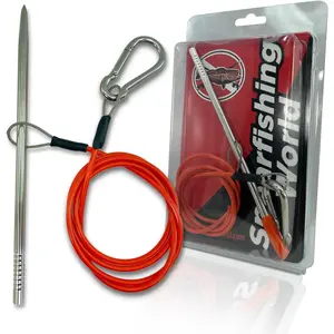 Fish Stringer for Spearfishing with Coated Stainless Steel Cable and Heavy Duty Carabiner (Float Fish Stringer)