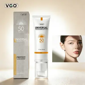 VGO Tinted Sunscreen for Face SPF 50, Hydrating Sun Essence Face Sunscreen Leaves No Sticky Feeling Sunscreen 50ml / 1.7oz