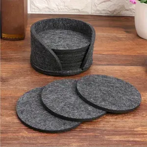 10 Pcs/set Simple Felt Absorbent Coaster, Kitchen Coasters, Cup Placemat, Table Mat, Heat-resistant Coaster, Coffee and Tea Hot Drink Rack, Home