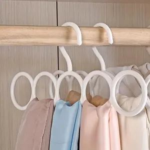 3pcs 5-hole Scarf Rack, Multi-purpose Plastic Hanger, Shawl Hanger, Scarf Silk Scarf Tie Hanging Rack, Space Saving Closet Clothes Hangers, Hanging Clothes Organizer
