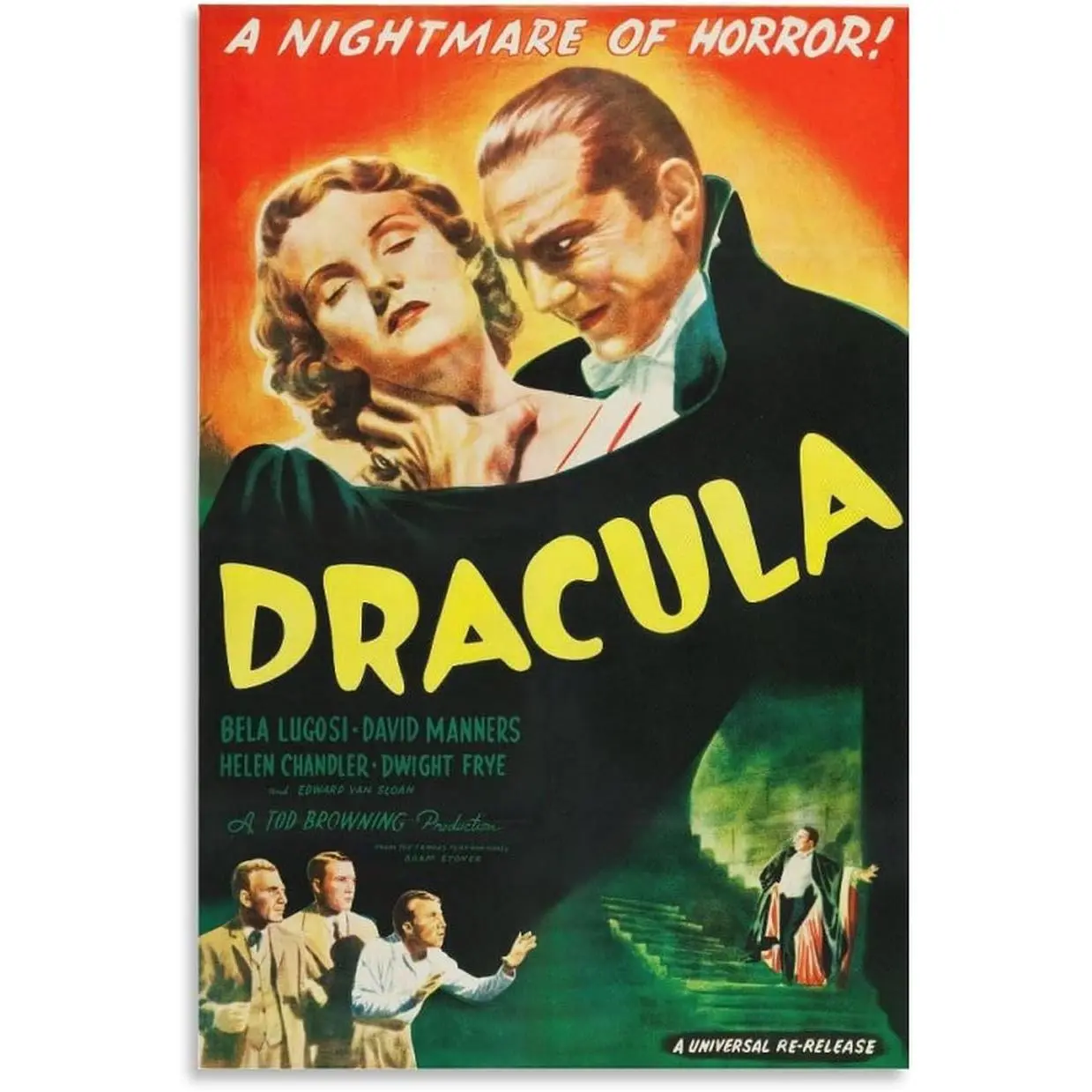 Bela Lugosi Dracula Vintage Horror Movie Poster Home Wall Canvas Print Decor Art Canvas Painting Posters And Prints Wall Art Pictures for Living Room Bedroom Decor Framed-unframed