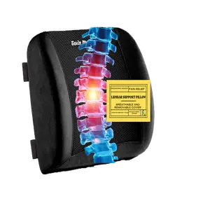 Ergonomic Lumbar Support Pillow for Car and Home – Premium Memory Foam Back Cushion for Office Chair, Seat, and Driving Comfort (Black)