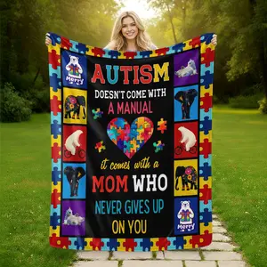 Autism Awareness Blanket | Heartfelt Gift for the Best Mom Ever | Cozy Home Decor #AutismMom #Motherhood #GiftForHer