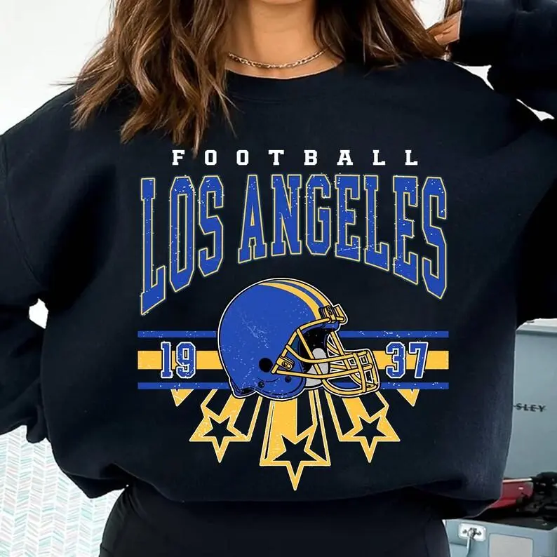Vintage Los Angeles Football Crewneck Sweatshirt T-Shirt, Retro Los Angeles Football T-Shirt, Rams Sweatshirt, Los Angeles Fan Gift