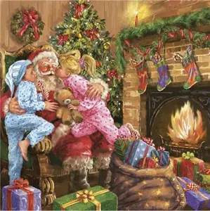Santa with Kids Lunch Napkins