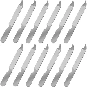 12 PCS Metal Nail Files for Women Stainless Steel Finger Nail Buffer Double-Sided Precision Fingernail Files with Curved Sharp Pointed Tip Thin Durable Nails File Bulk for Salon Home Travel