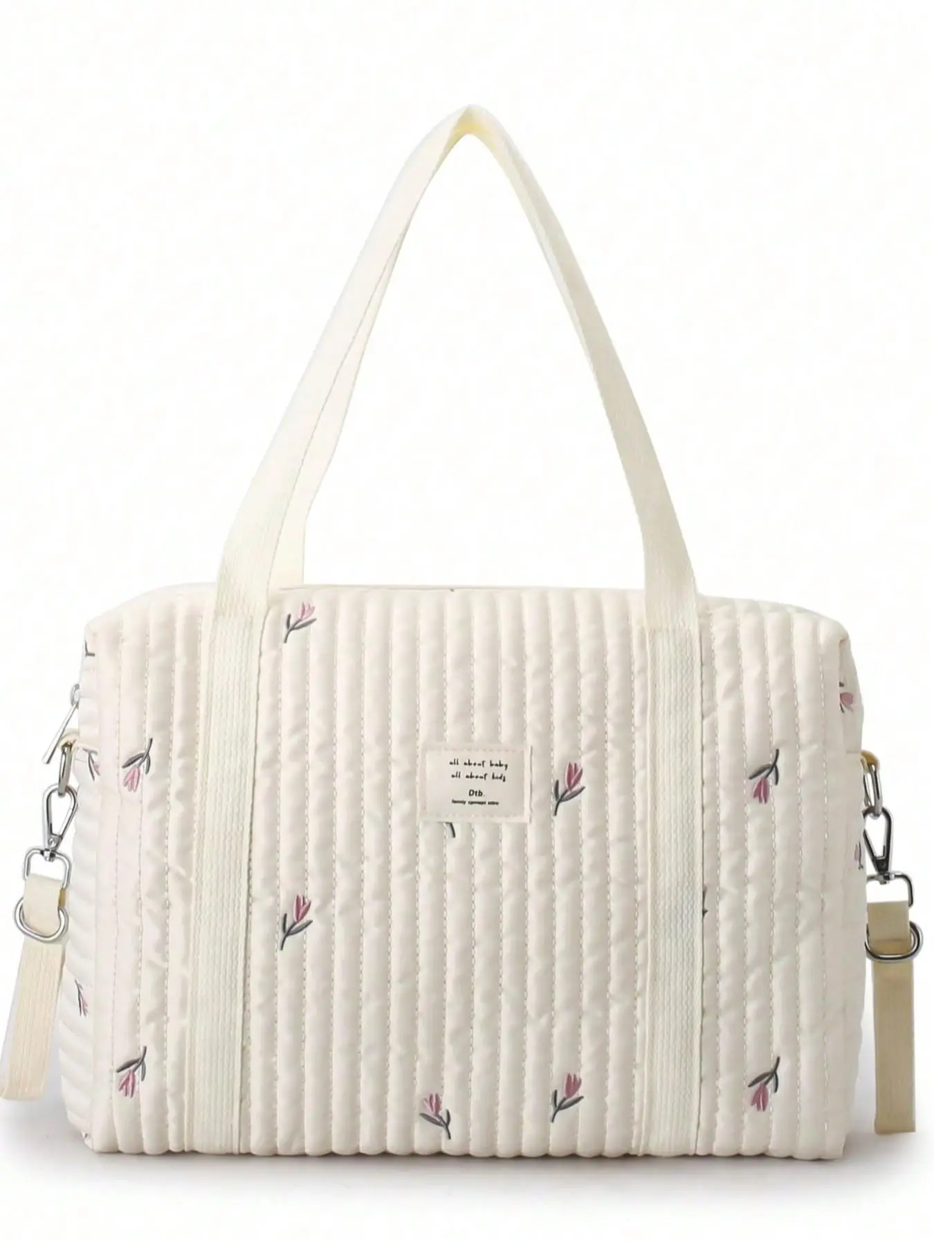 Casual Flower Pattern Nylon Tote Bag, Large Capacity Shoulder Bag for Women, All-match Commuter Bag for Work & Daily Used, Daily Clothing Decor