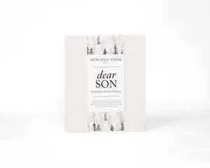 Dear Son: Prompted Baby Memory Book (Cream, 230 Pages) by Duncan & Stone - Milestone Baby Book Keepsake for 18 Years - Guided Journal - Guided Kids Journal with Prompts