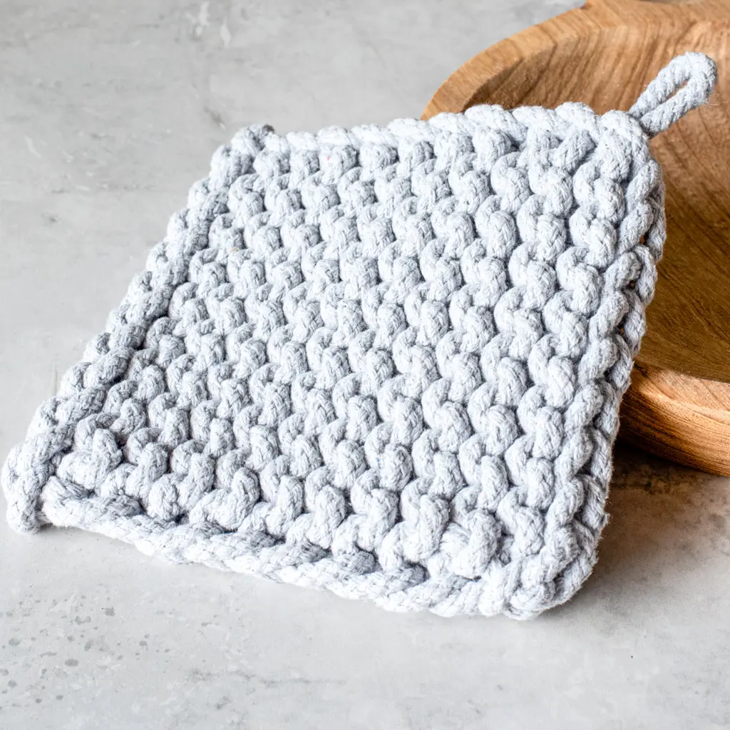 Grey Knit Pot Holder Grey Knit Pot Holder