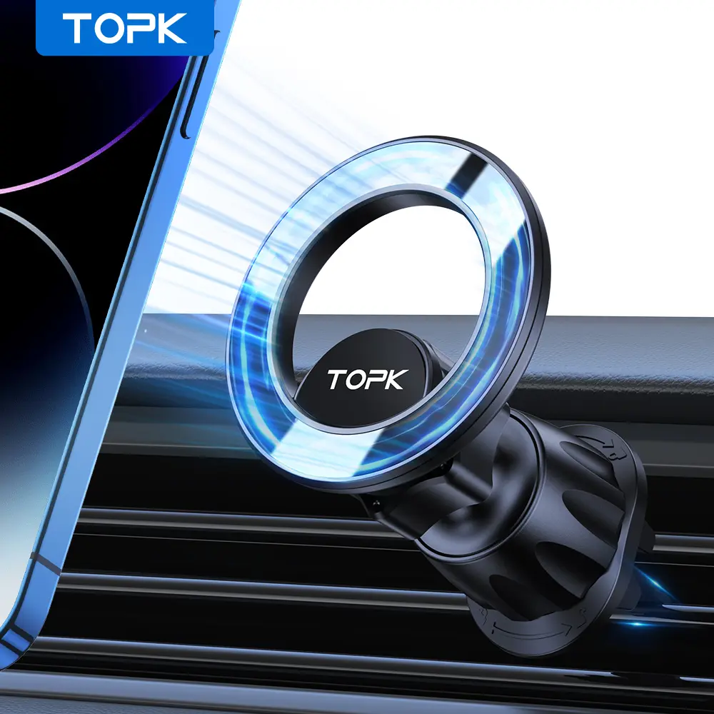 TOPK Mag-Safe Car Phone Holder, Magnetic Phone Holder for Car, Air Vent Car Mount with Strongest Magnet, Car Mount for iPhone 15/14/13/12 Series