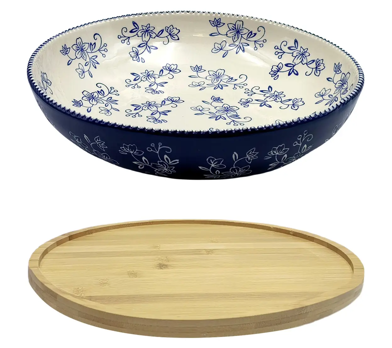 Temp-tations Floral Lace 13" Lazy Susan with 4-qt Bowl Dinnerware Tableware Ceramics