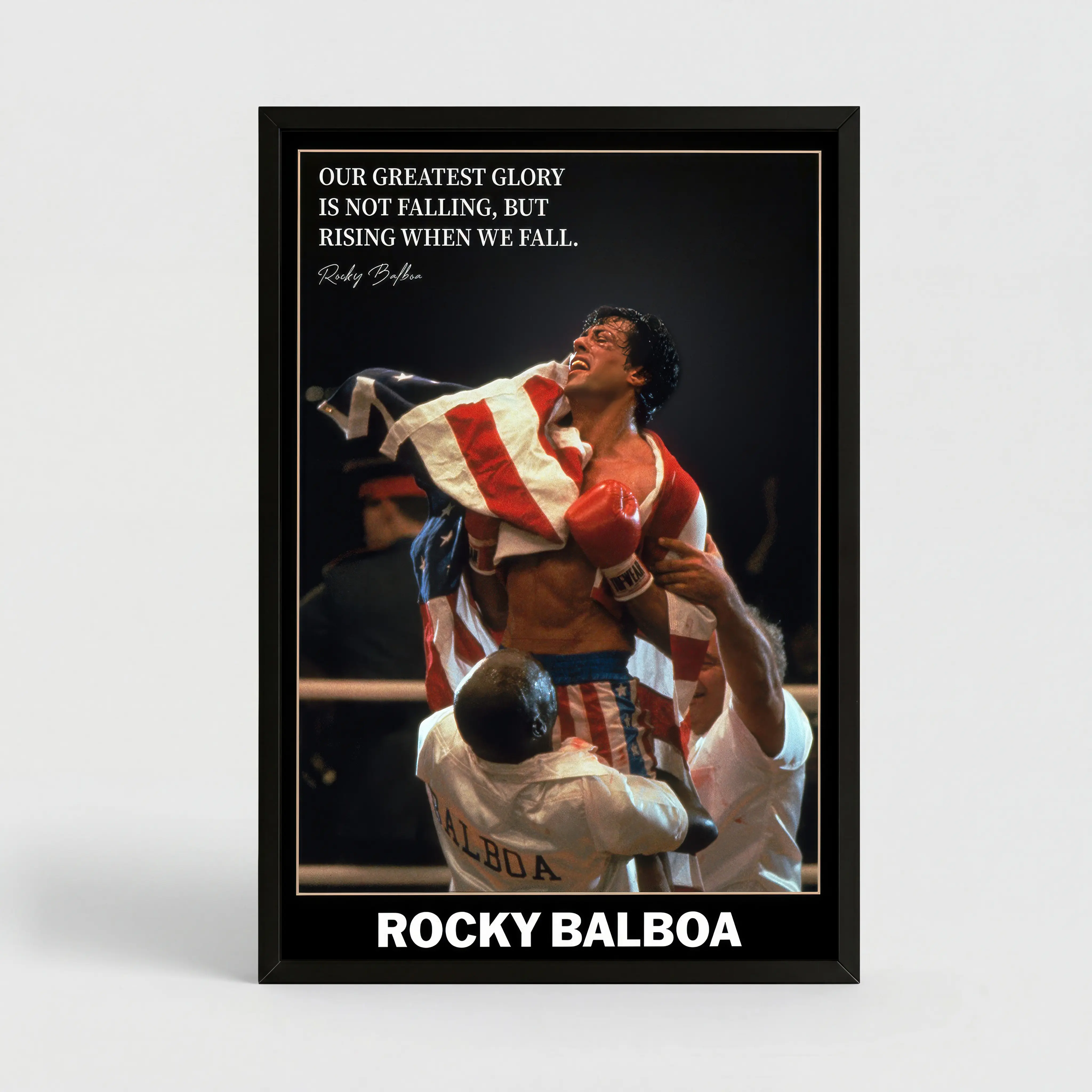 Rocky Balboa Motivational Quote Art Print - Artistic Sly Stallone Movie Themed Home Wall Decor, Home Accessory, Bedroom Art, Dorm Room Decoration, Ideal Gift for Movie Fans, Dorm Room Decor, College Dorm Decor