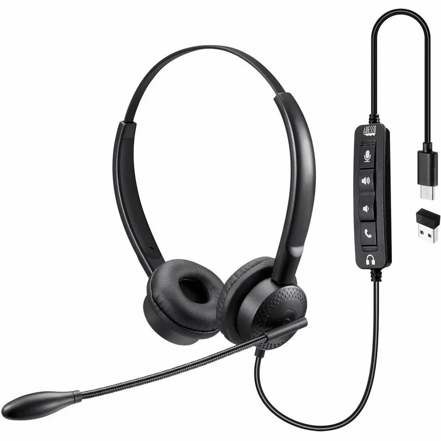 Adesso Headset with Push to talk Volume Answer/End Call Controls XtreamP4TTAA