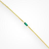 18K Gold Waterproof, Green CZ